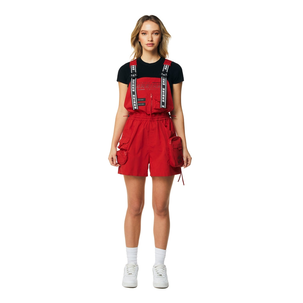 Smoke Rise Red Utility Overall Shorts True Red True Red S