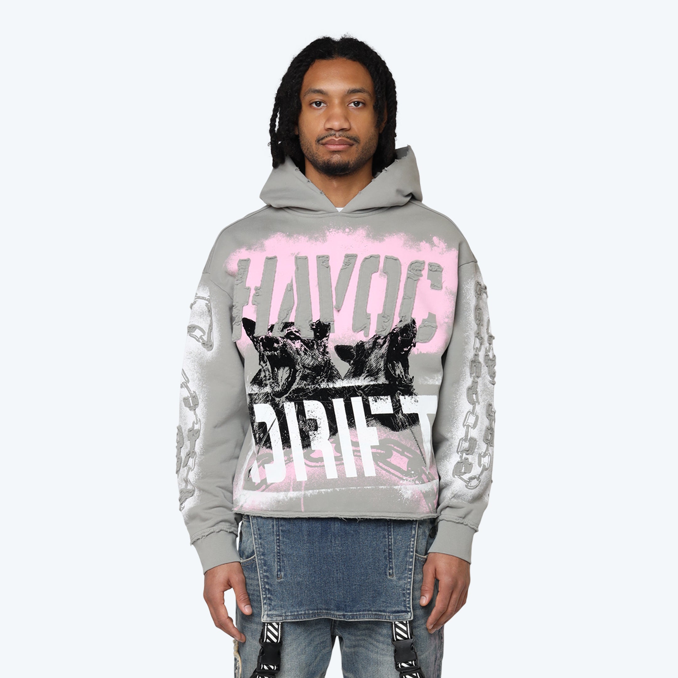 Oversized Havoc Fleece Hoodie - Drizzle - Smoke Rise NY