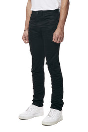 Vintage Washed Slim Denim Jeans - Jet Black
