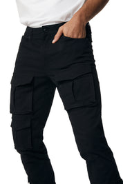 10 Pocket Slim Twill Pants - Black