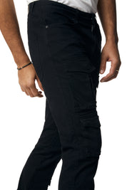 10 Pocket Slim Twill Pants - Black