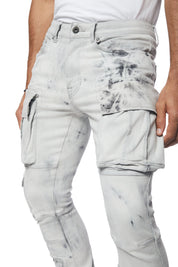 Utility Multi Pocket Stacked Denim Jeans - Sunset Grey