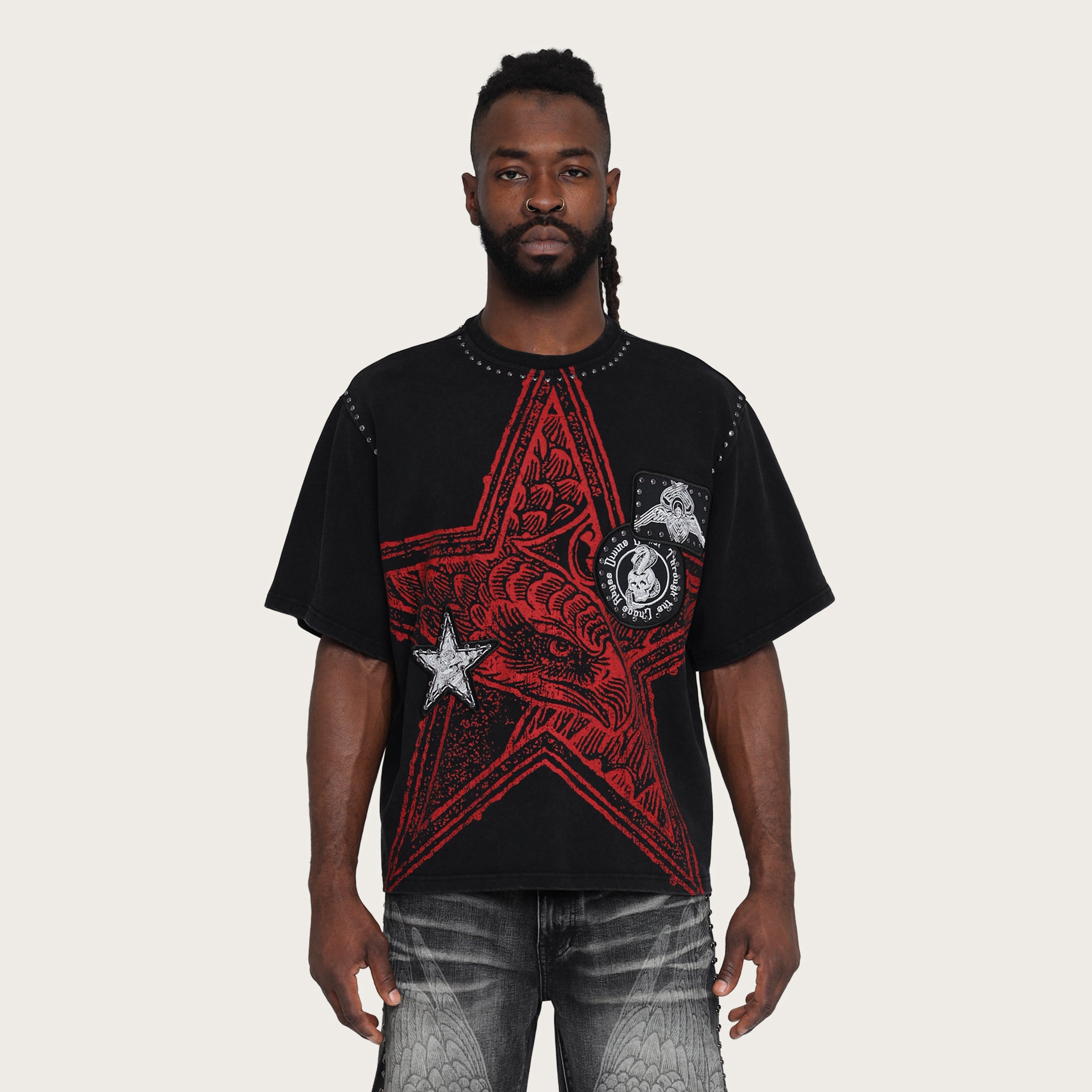 Wide Cropped Chaos Abyss T-Shirt - Black – Smoke Rise NY