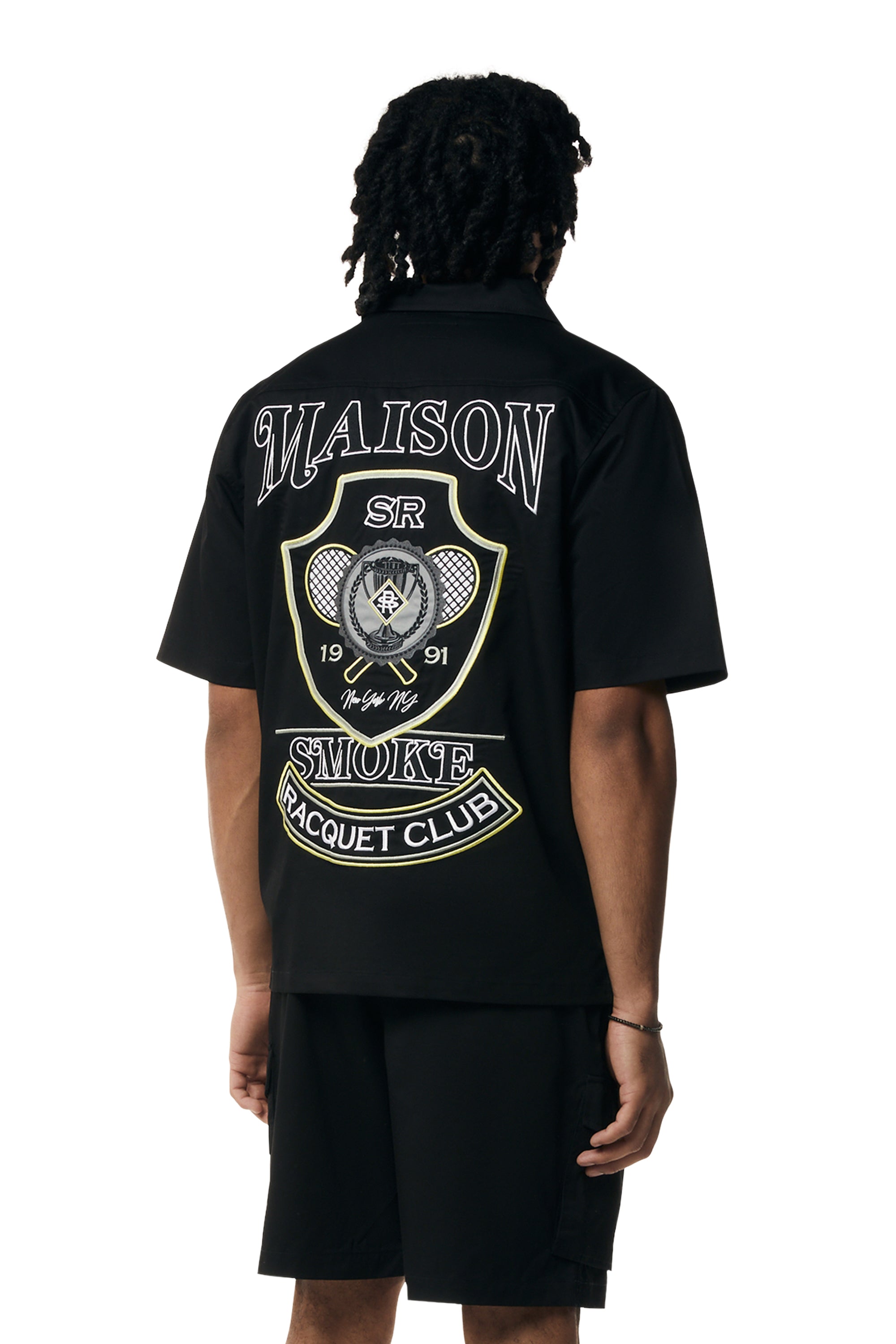 Graphic Polished Twill Shirt - Black