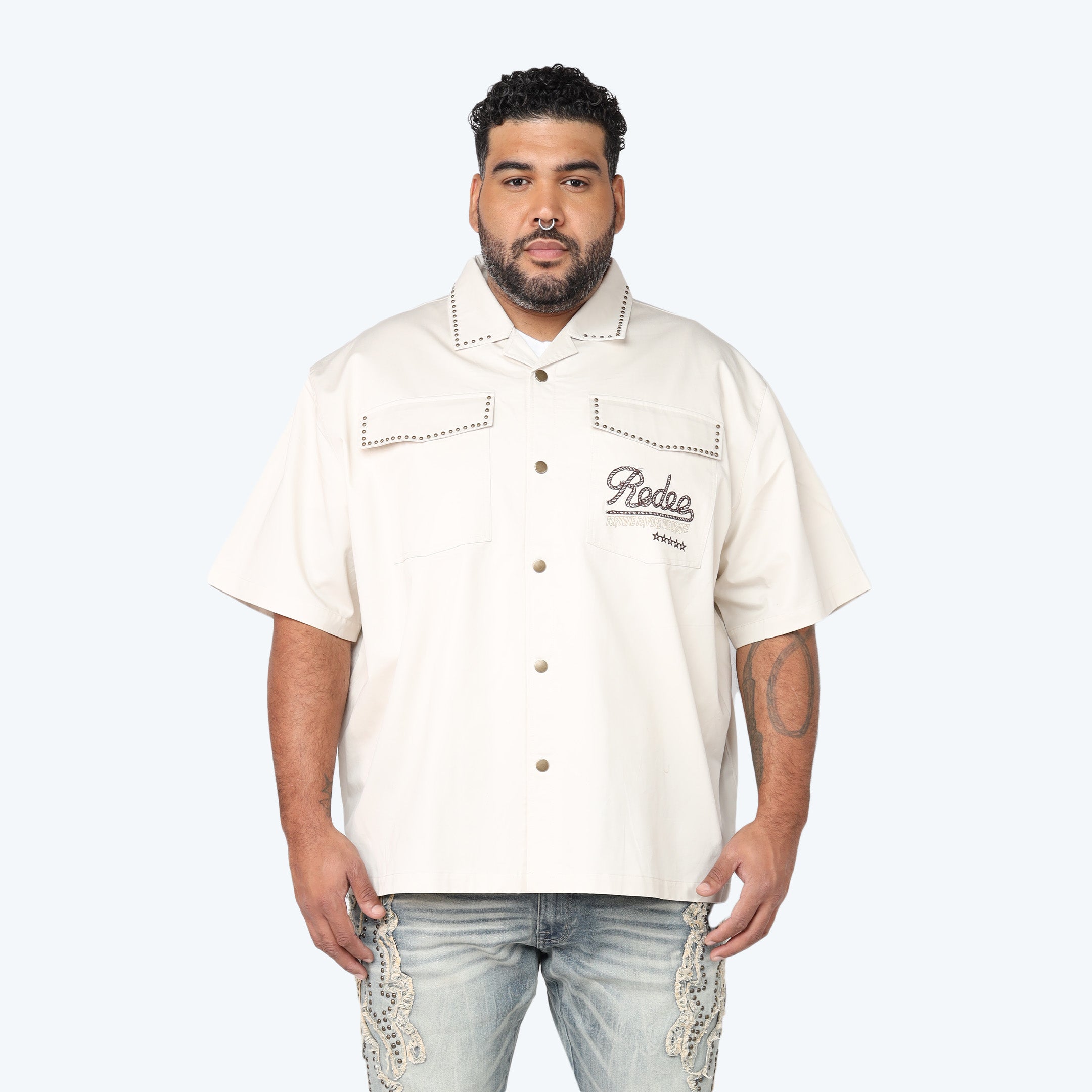 Big and Tall Western Buttoned Down Shirt Smoke Rise NY