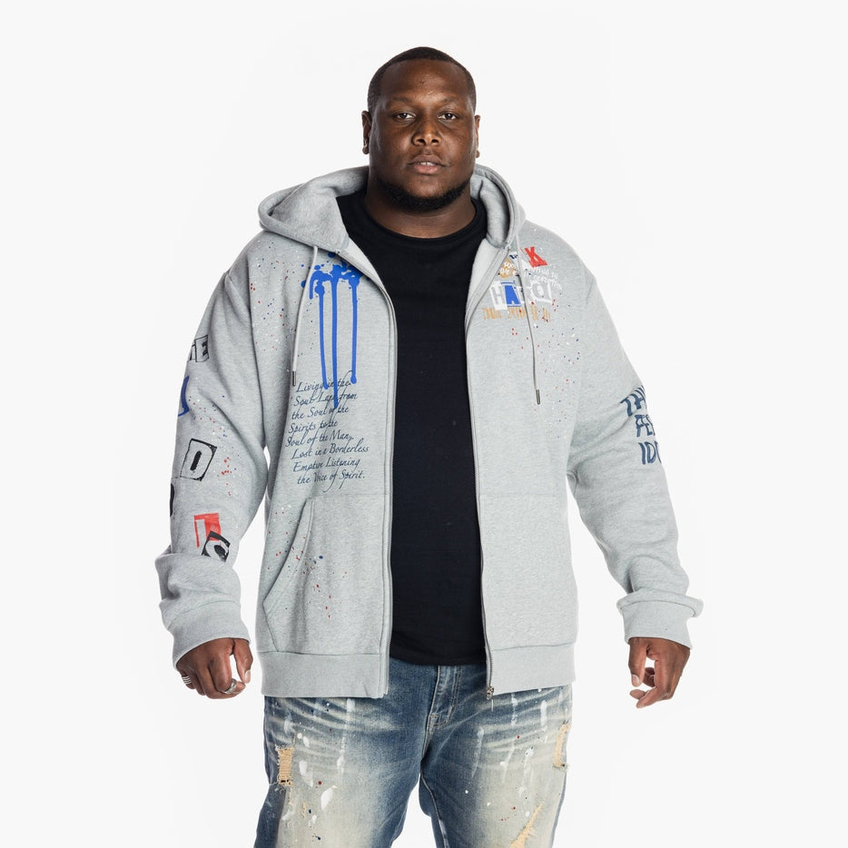 Big and Tall Graffiti Zipup Hoodie