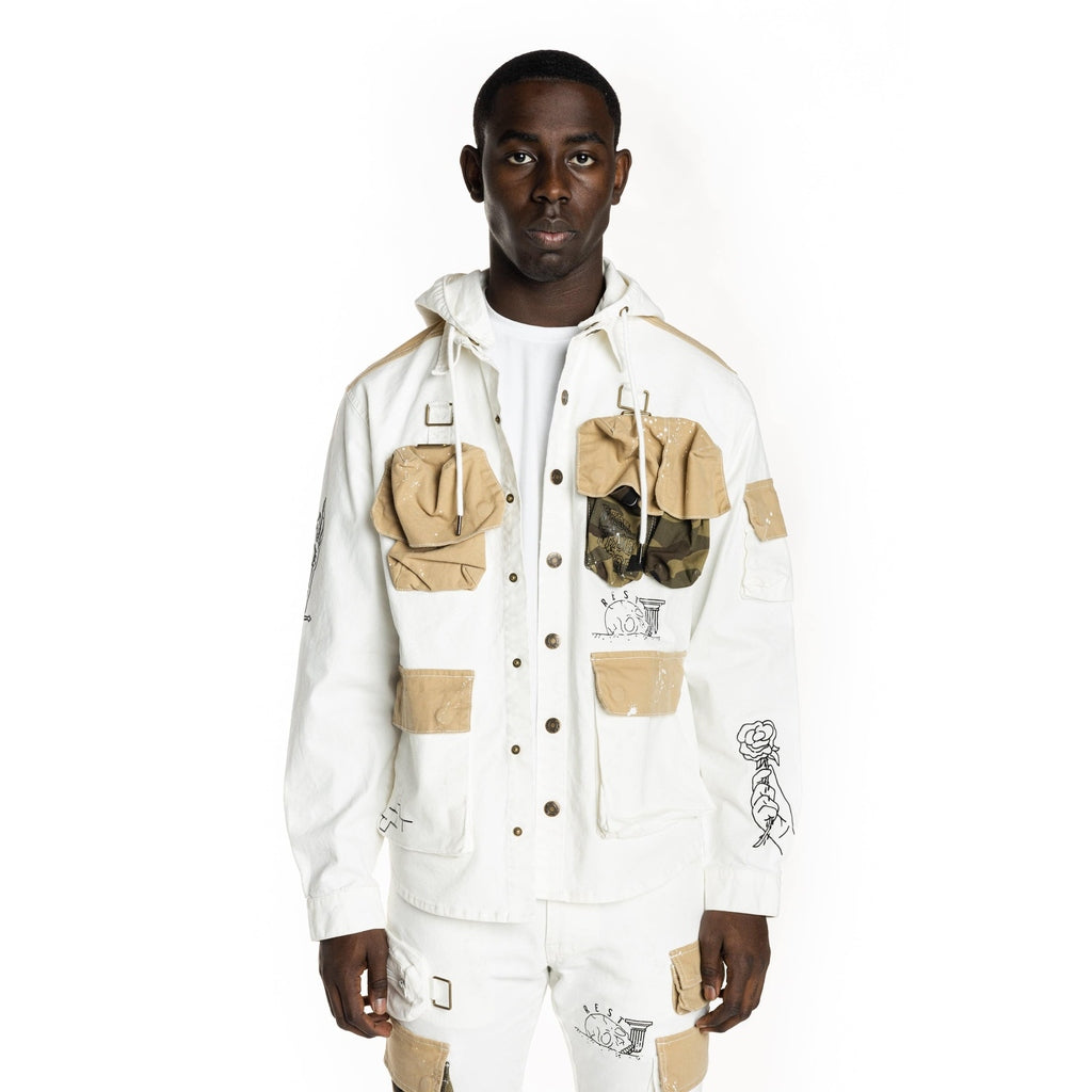 Cream store utility jacket