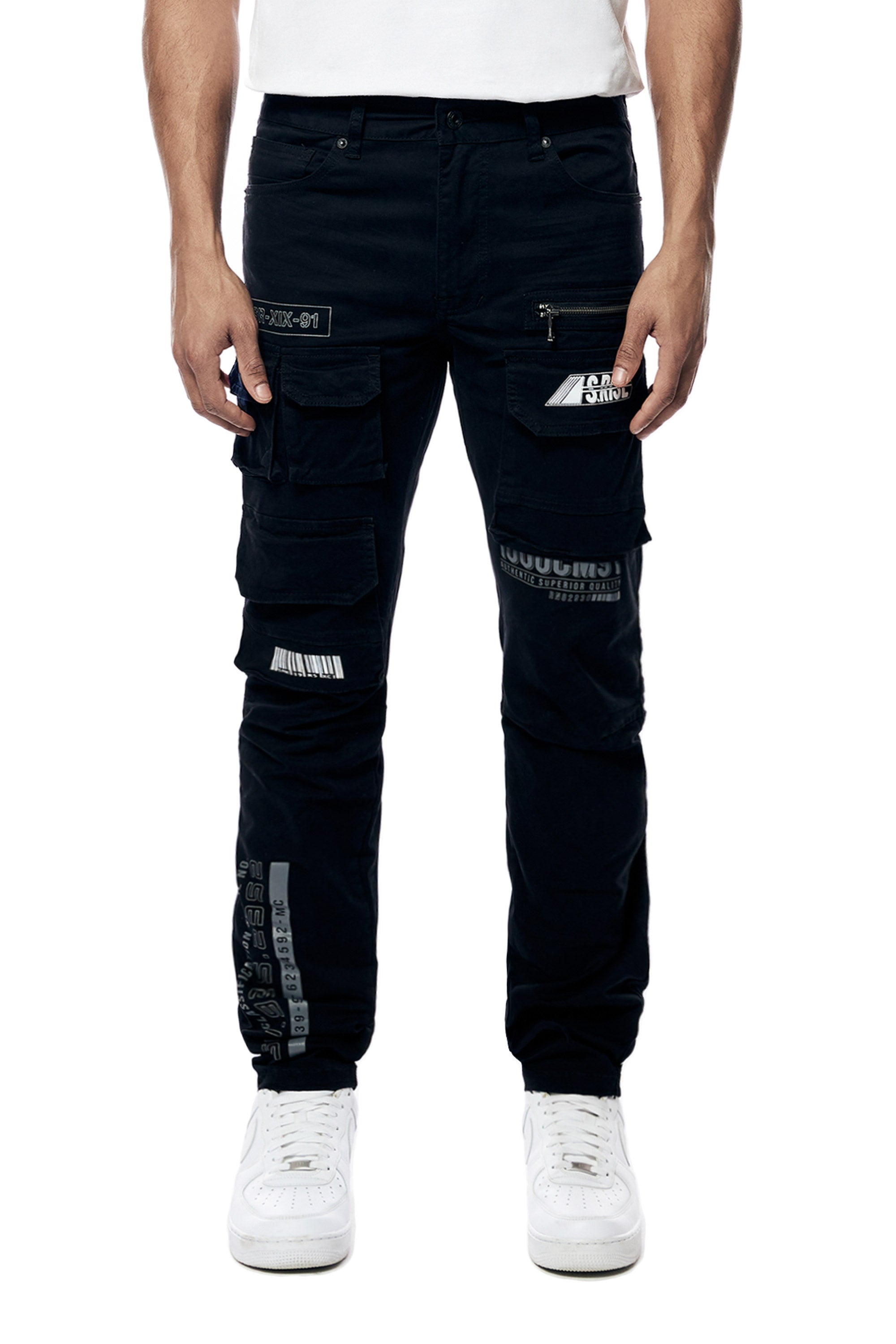 Utility Printed Twill Cargo Pants –