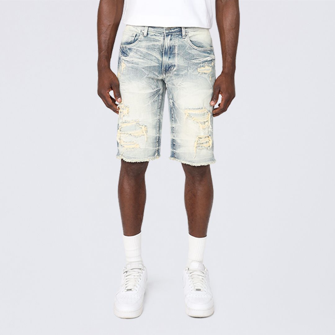 12" Slim Essential Jean Shorts - Alpine Blue