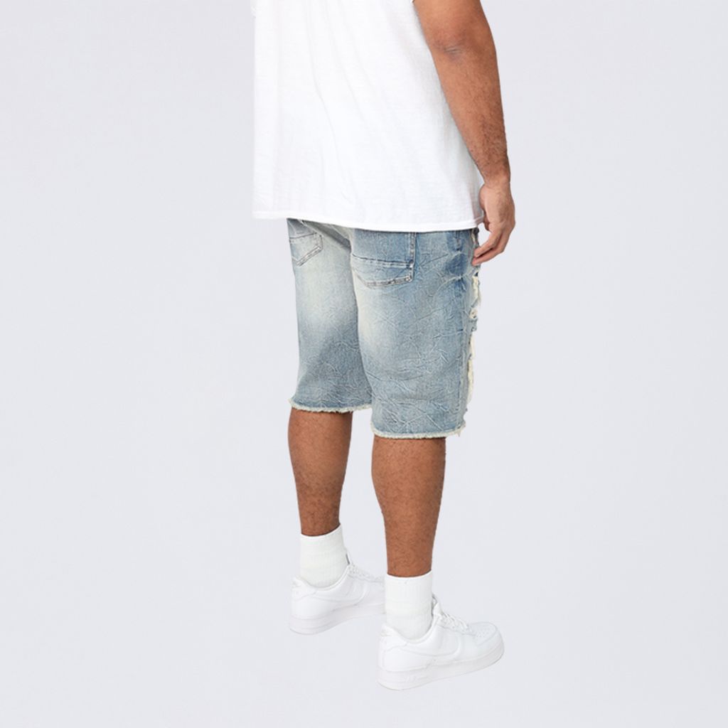 Big and Tall - Rip & Repair Jean Shorts - Rhodes Blue