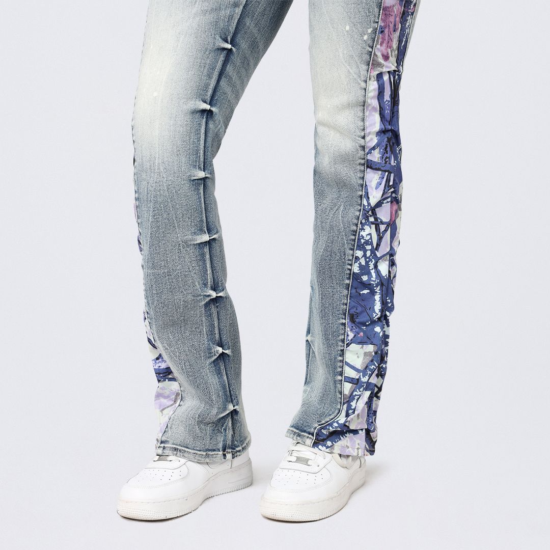 High Rise Bootcut Stacked Mixed Media Jeans