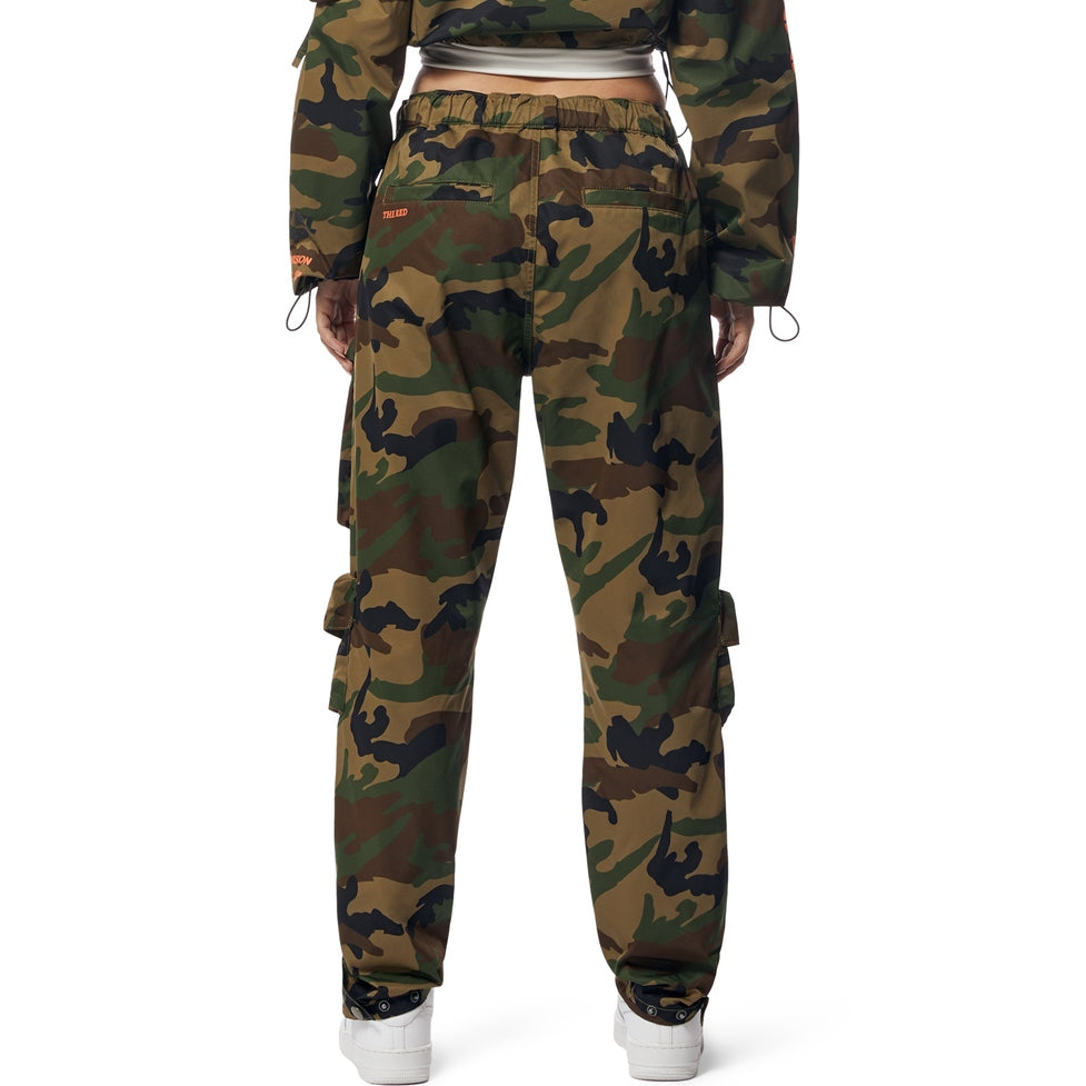 Smoke Rise RED Windbreaker Relaxed Slouch Cargo Pants - Wood Camo