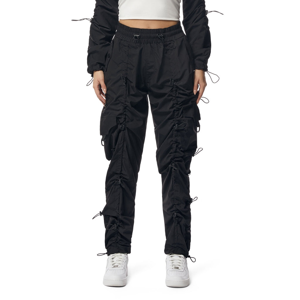 Smoke Rise RED Windbreaker Multi Bungee Joggers - Black