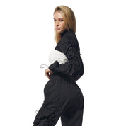 Smoke Rise RED Windbreaker Multi Bungee Bolero Jacket - Black