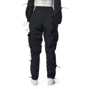 Smoke Rise RED Windbreaker Multi Bungee Joggers - Black