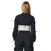 Smoke Rise RED Windbreaker Multi Bungee Bolero Jacket - Black
