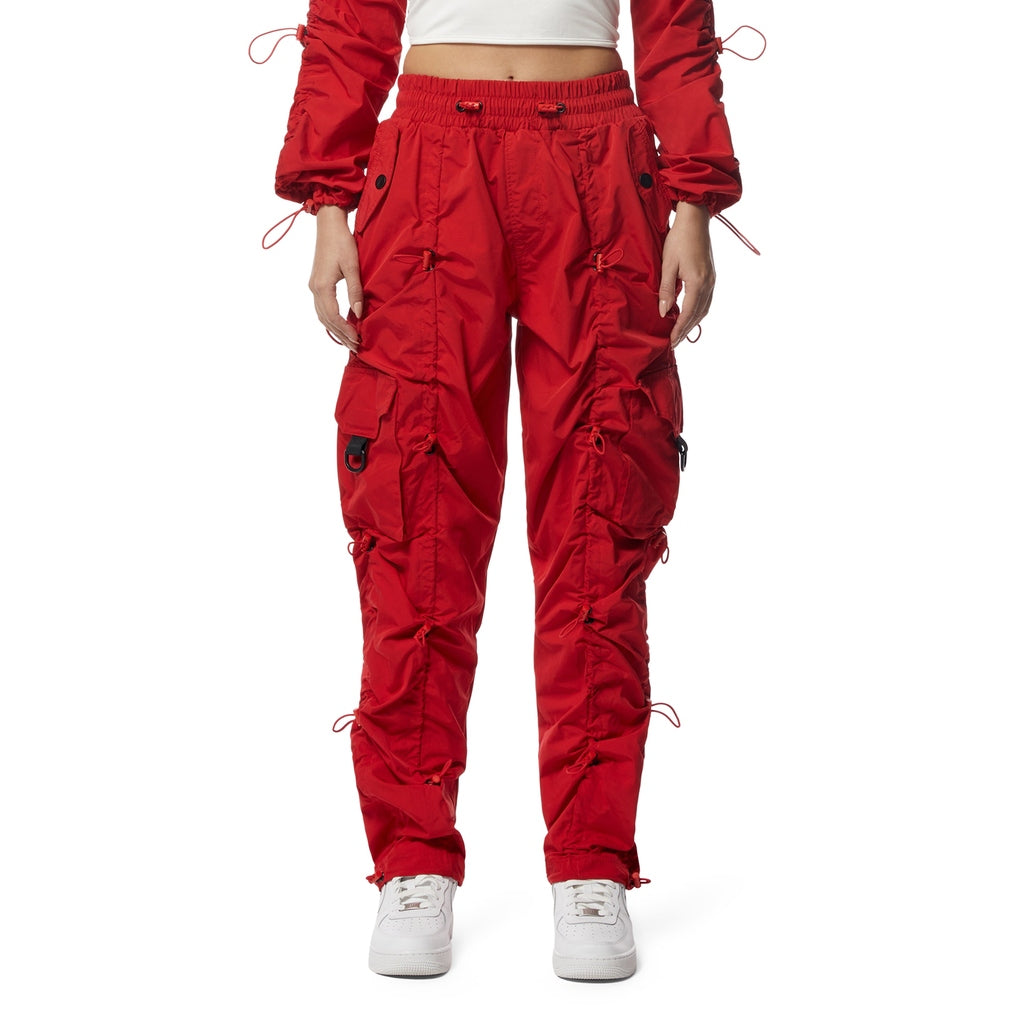 Smoke Rise RED Windbreaker Multi Bungee Joggers - True Red