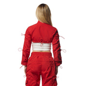 Smoke Rise RED Windbreaker Multi Bungee Bolero Jacket - True Red