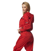 Smoke Rise RED Cropped Windbreaker Full Zip Jacket - True Red
