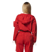 Smoke Rise RED Cropped Windbreaker Full Zip Jacket - True Red