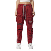 Smoke Rise RED Windbreaker 3D Pocket Utility Joggers - Burgundy