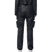 Smoke Rise RED Vegan Leather Utility Cargo Pants - Black
