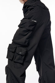 Smoke Rise RED Wide Leg Cargo Pants - Black