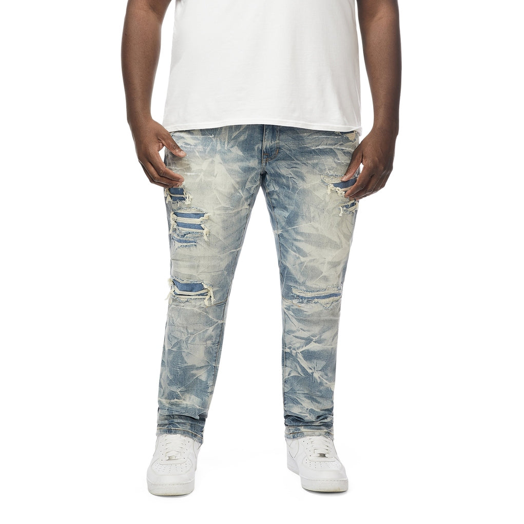 Smoke Rise Big and Tall Big And Tall - Lightning Effect Jeans - Clyde Blue