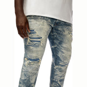 Smoke Rise Big and Tall Big And Tall - Lightning Effect Jeans - Clyde Blue