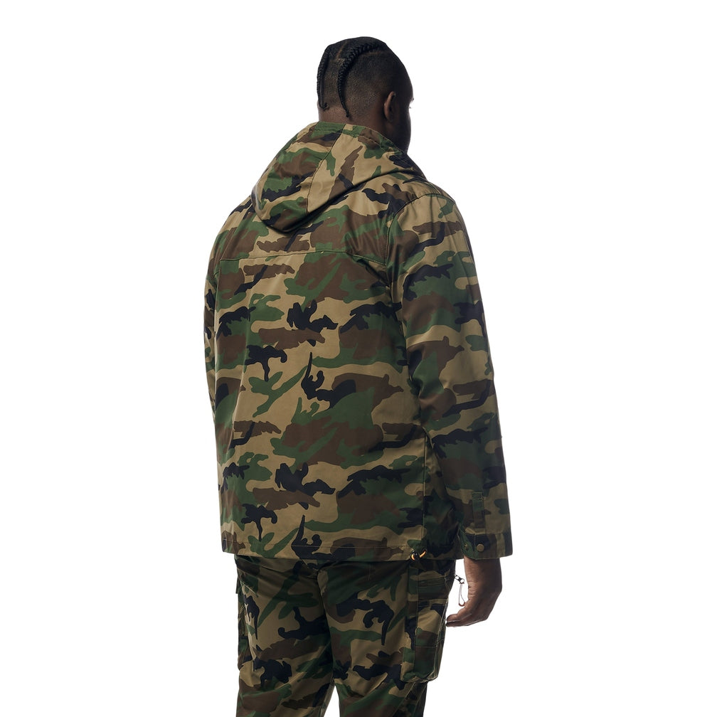 Smoke Rise Big and Tall Big and Tall - Windbreaker Utility Jacket - Wood Camo
