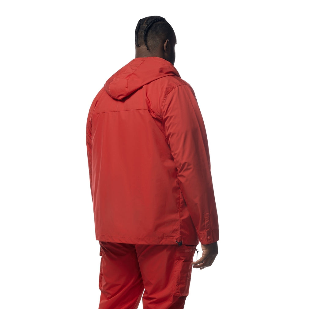 Smoke Rise Big and Tall Big and Tall - Windbreaker Utility Jacket - Red
