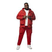 Smoke Rise Big and Tall Big and Tall - Windbreaker Utility Jacket - Red