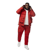 Smoke Rise Big and Tall Big and Tall - Windbreaker Utility Jacket - Red