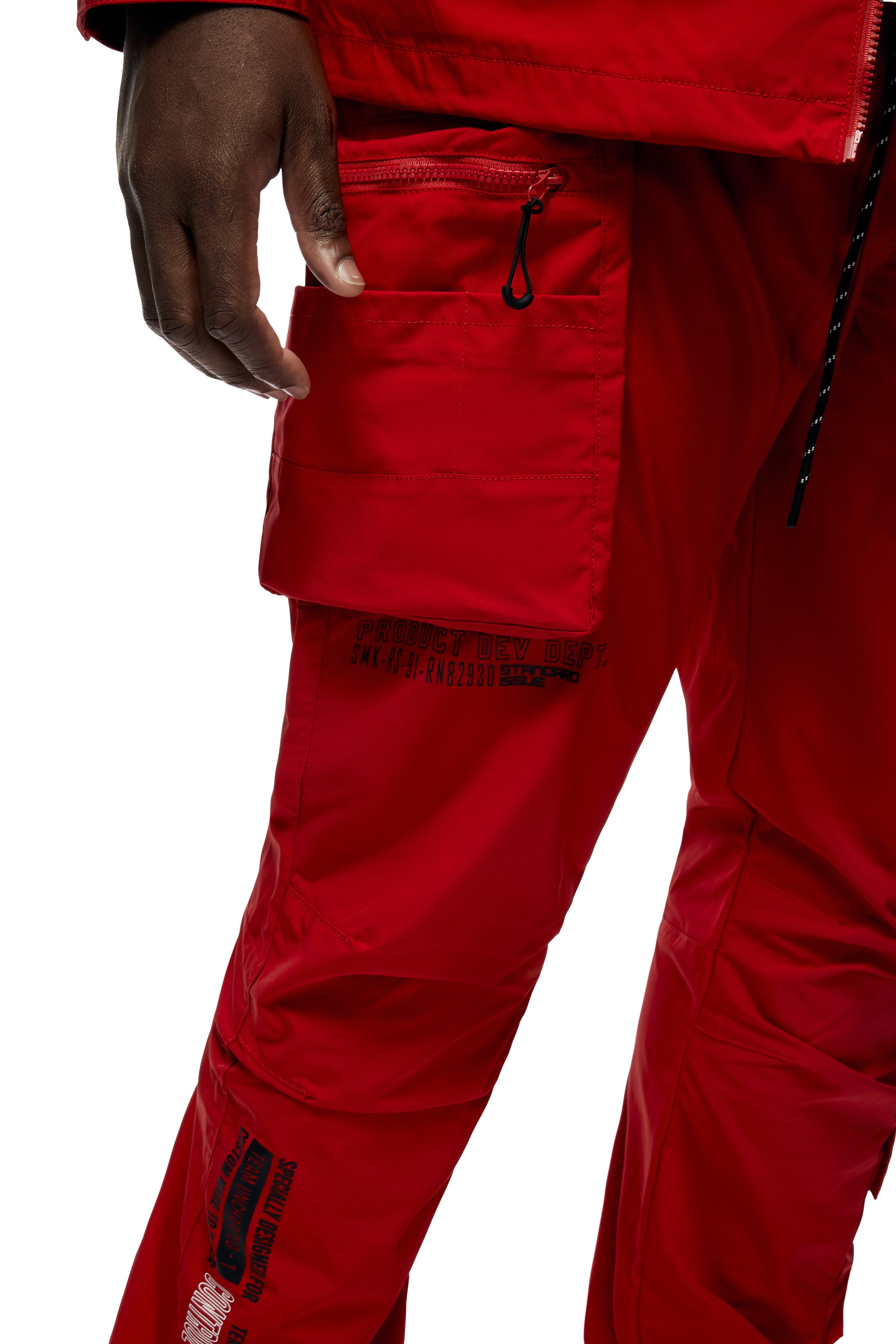 Big and Tall - Utility Windbreaker Pants - Red