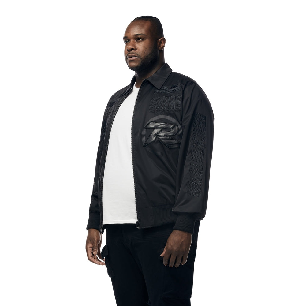 Smoke Rise Big and Tall Big and Tall - Windbreaker Racing Jacket - Black