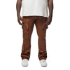 Big And Tall Vegan Leather Stacked Utility Pants - Cognac