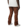 Big And Tall Vegan Leather Stacked Utility Pants - Cognac