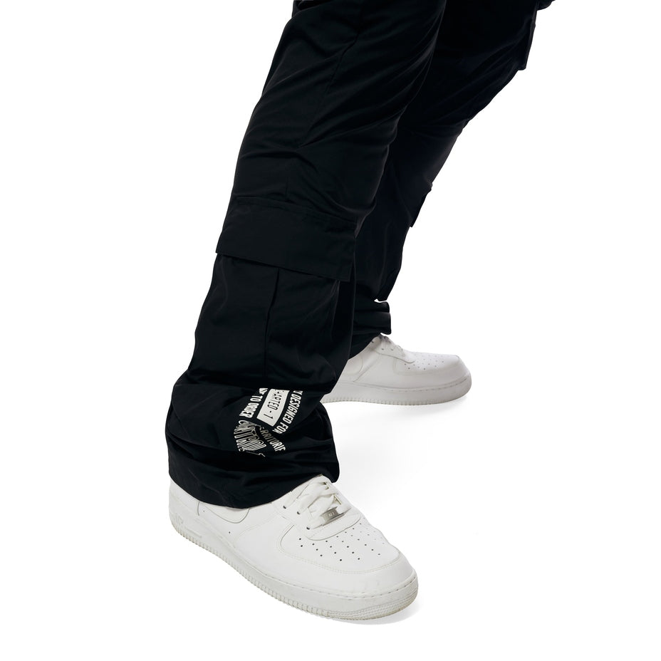 Smoke Rise Big and Tall Big And Tall Stacked Windbreaker Utility Pants - Black