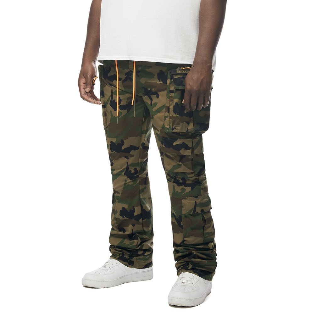 Smoke Rise Big and Tall Big And Tall Stacked Windbreaker Utility Pants - Wood Camo