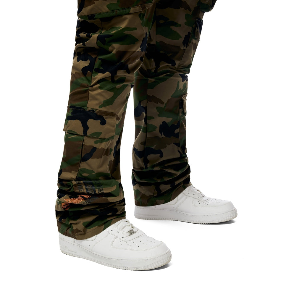 Smoke Rise Big and Tall Big And Tall Stacked Windbreaker Utility Pants - Wood Camo