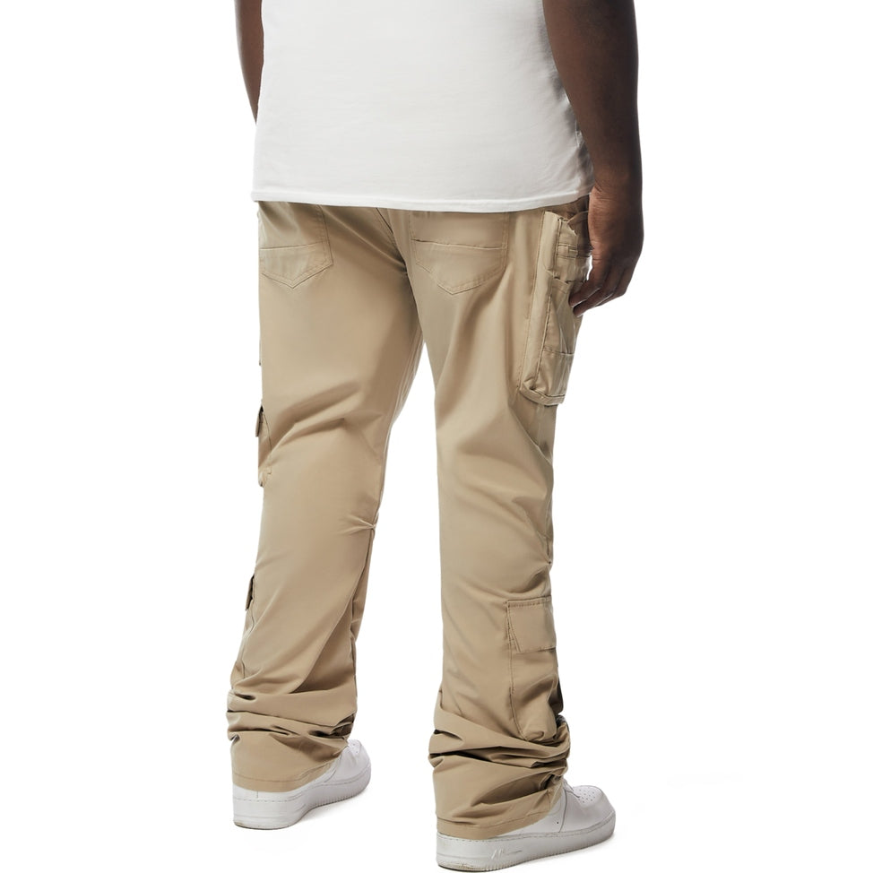 Smoke Rise Big and Tall Big And Tall Stacked Windbreaker Utility Pants - Khaki
