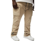 Smoke Rise Big and Tall Big And Tall Stacked Windbreaker Utility Pants - Khaki