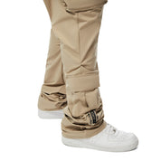 Smoke Rise Big and Tall Big And Tall Stacked Windbreaker Utility Pants - Khaki