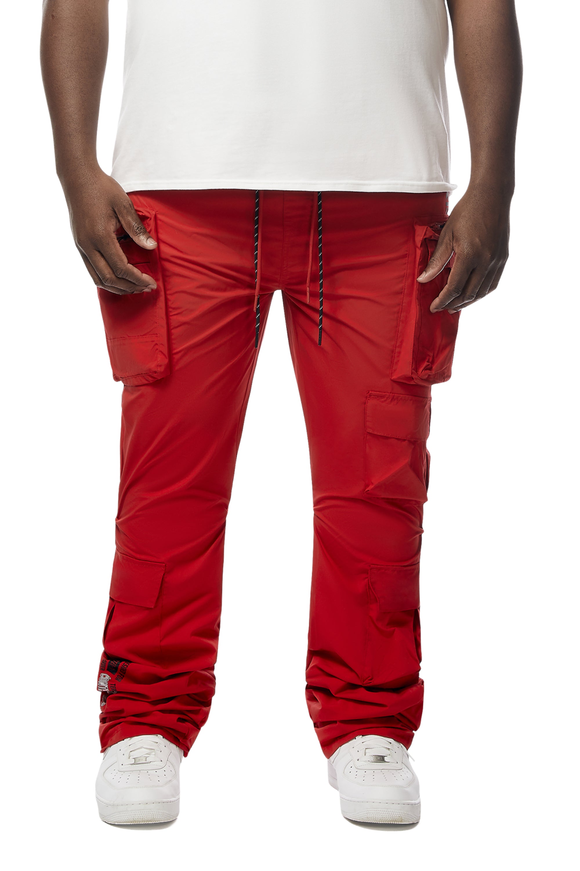 Big and Tall - Utility Windbreaker Pants - Red