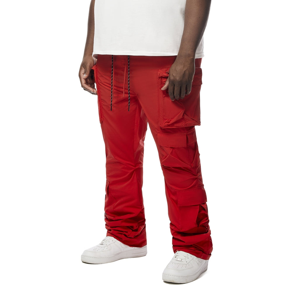 Smoke Rise Big and Tall Big And Tall Stacked Windbreaker Utility Pants - Red