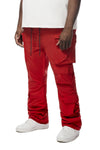 Big And Tall Stacked Windbreaker Utility Pants - Red