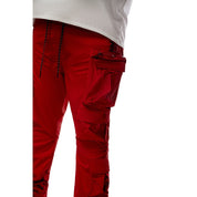 Smoke Rise Big and Tall Big And Tall Stacked Windbreaker Utility Pants - Red