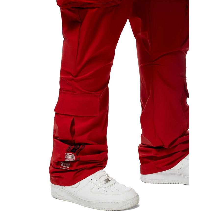 Smoke Rise Big and Tall Big And Tall Stacked Windbreaker Utility Pants - Red