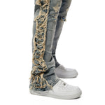 Big and Tall Frayed Stacked Denim Jeans - Bergen Blue