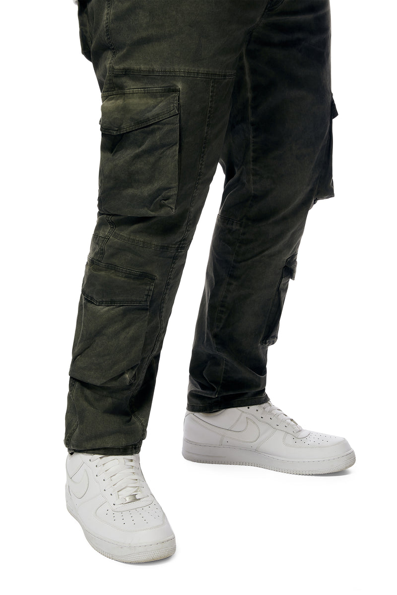 Big and Tall Multi Cargo Twill Pants - Prism Green